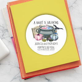 Adesivo Revelação de Gênero da Bruxa do Bebê das Halloween