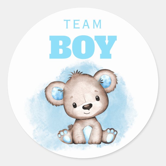 Adesivo Revelação de Gênero do Urso Azul do Team Boy (Frente)