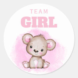 Adesivo Revelação de Gênero do Urso Rosa-Rosa da Equipe