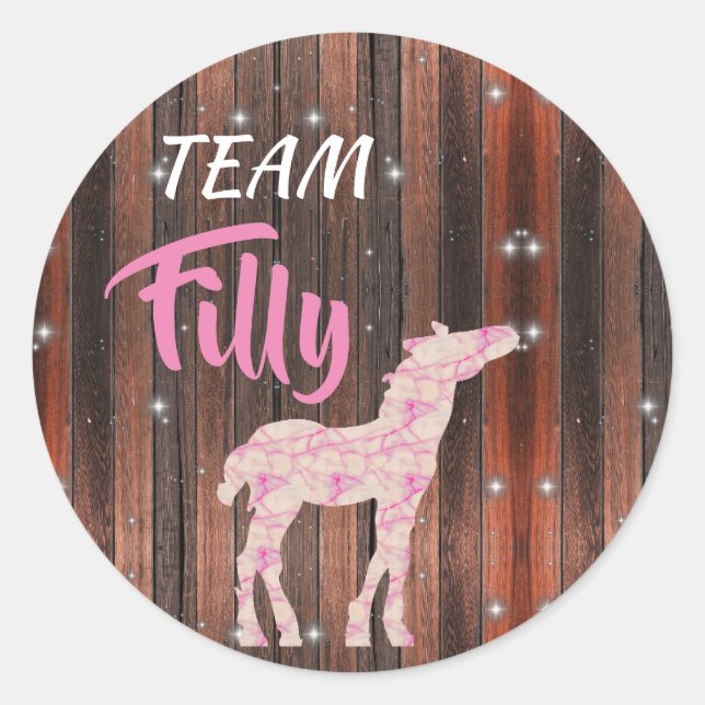 Adesivo Revelação de Gênero Rosa "Team Filly" (Frente)