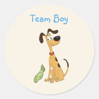 Adesivo Revelação do Gênero do Bebê Menino / Cachorro Rico