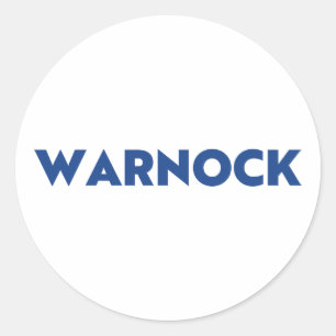 Adesivo Reverendo Warnock Senado Georgia fugiu azul branco