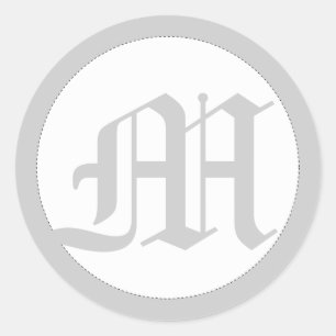 Adesivo Revestimentos de envelope redondos com monograma