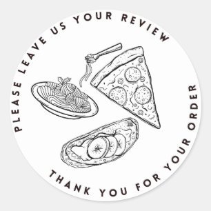 Adesivo Revisão da licença de Compro de pizza Obrigado Sti
