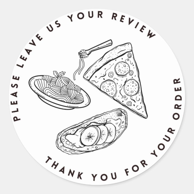 Adesivo Revisão da licença de Compro de pizza Obrigado Sti (Frente)