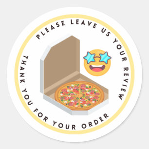 Adesivo Revisão da Licença de Desenho da Pizza Box Obrigad