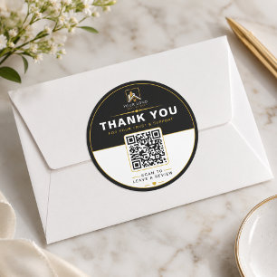 Adesivo Revisão de QR de Imóveis de Luxo Preto e Dourado