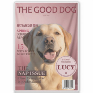 Adesivo Revista de Foto de Cachorro Personalizada Capa Mon