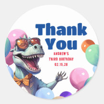 Rex Dinossaur Divertido Colorido Aniversário Obrig