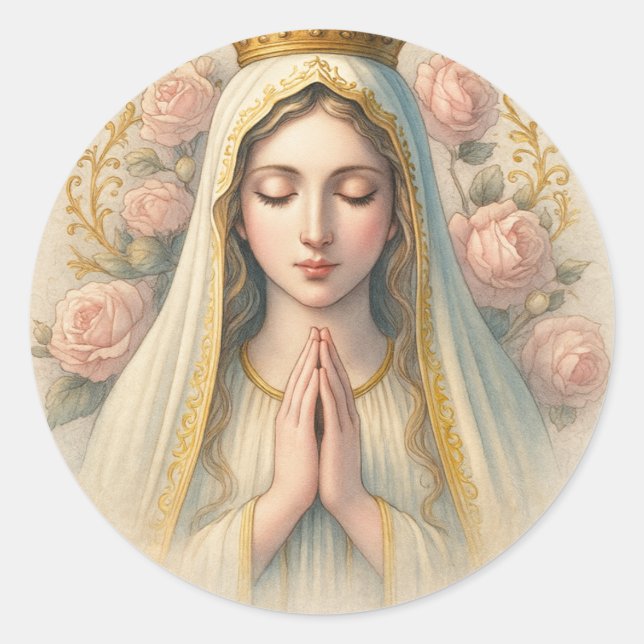 Adesivo Reze para a Rosária - Nossa Senhora da Fátima Devo (Frente)