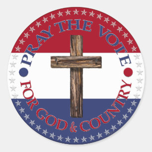 Adesivo Rezem pelo voto por Deus e pelo país com cruz