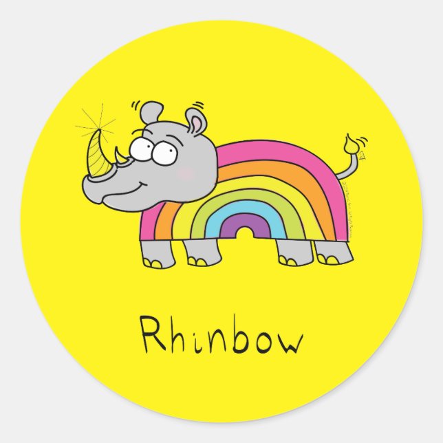 Adesivo Rhinbow Rainbow Stickers Amarelo (Frente)