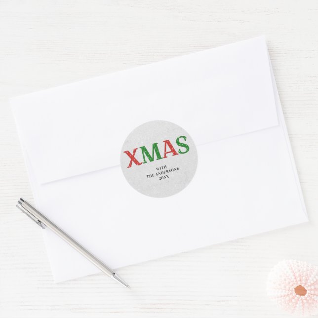 Adesivo Rhinestone Glitter Xmas Red Green Family (Envelope)