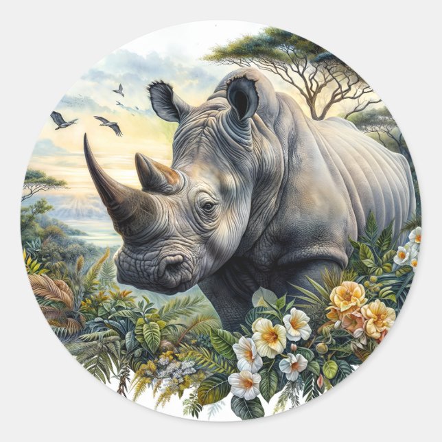 Adesivo Rhino Botanic Watercolor (Frente)