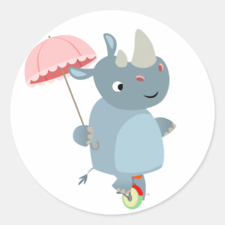 Adesivo Rhino com guarda-chuva no Unicycle Sticker