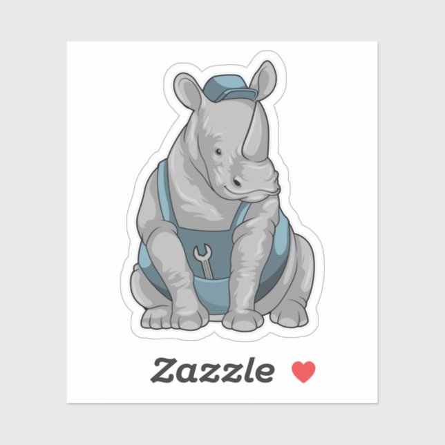 Adesivo Rhino como artesão com Wrench (Folha)