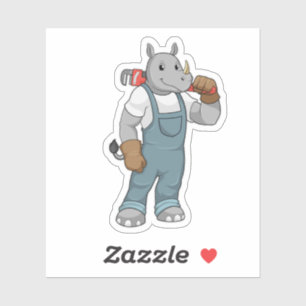 Adesivo Rhino como Handyman com alicates de bomba de água