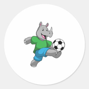 Adesivo Rhino como jogador de futebol com futebol