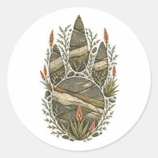 Adesivo Rhinoceros Botanical Footprint Nature Sticker