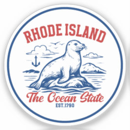 Adesivo Rhode Island Ocean State Seal Design