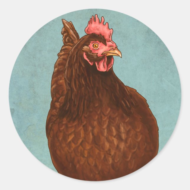 Adesivo Rhode Island Red Hen Stickers (Frente)