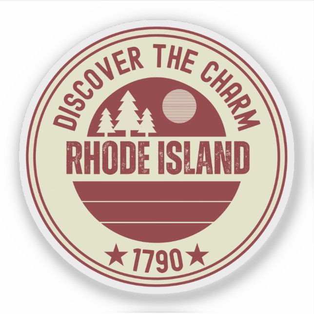 Adesivo Rhode Island Souvenir - Presente do Estado RI (Frente)