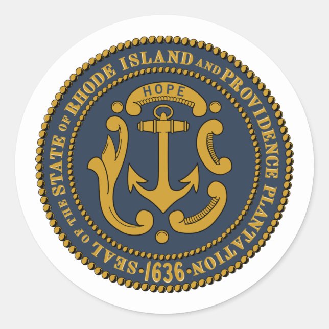 Adesivo Rhode Islander Seal, Rhode Island (Frente)