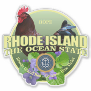 Adesivo Rhode - pássaro & flor de estado da ilha