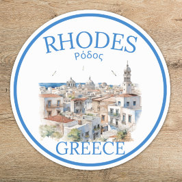 Adesivo Rhodes Greece Watercolor – Greek Island Travel