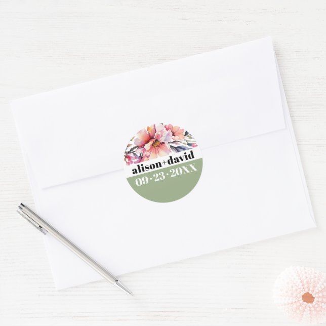 Adesivo Rhododendron branch and bold typography wedding (Envelope)