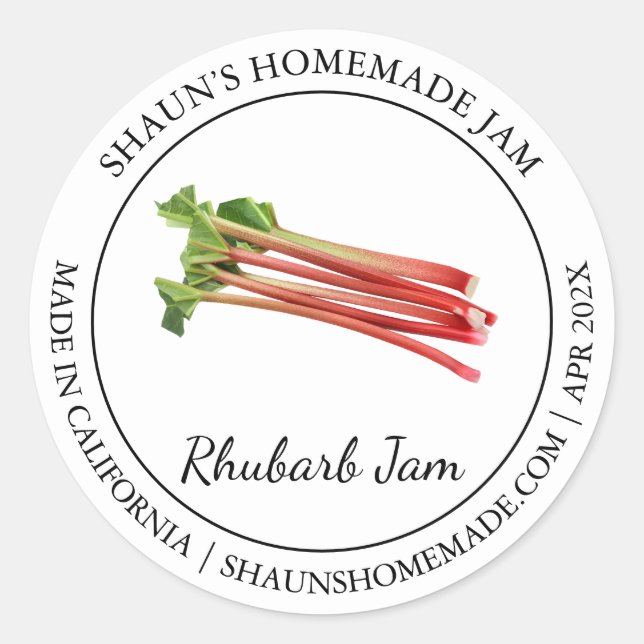 Adesivo Rhubarb Jam Modern label (Frente)