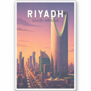 Adesivo Riad Ilustração Viagem Arte Retro Arábia Saudita