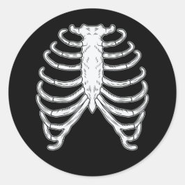 Adesivo Rib Cage Skeleton Bones Halloween Preto E Branco