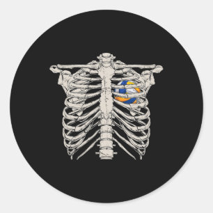 Adesivo Rib Cage Voleibol Bola Feliz Dia das Bruxas