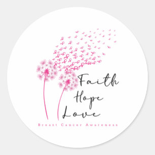 Adesivo Ribbon Dandelion Faith Hope Ama Cancer