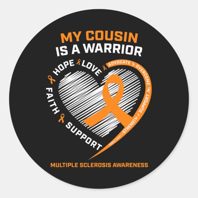 Adesivo Ribbon Sra. Warrior Cousin Multiple Sclerosis Awar (Frente)