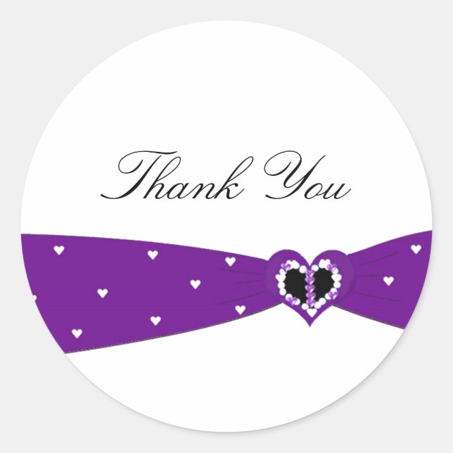 Adesivo Ribbonete Roxo Obrigado (Frente)