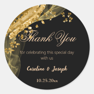Adesivo Rich Black & Dourado Glitter Sparparte Wedes