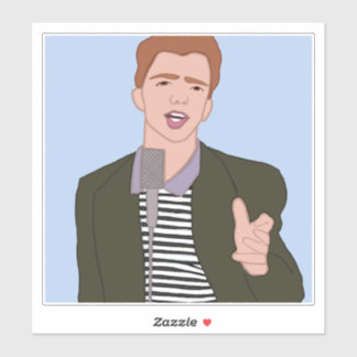 Adesivo Rick Astley Cartoon Vinyl Sticker