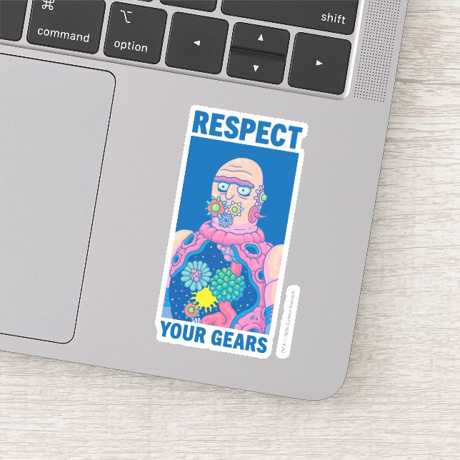 Adesivo RICK E MORTY™ | Respeite suas engrenagens (Detalhe)