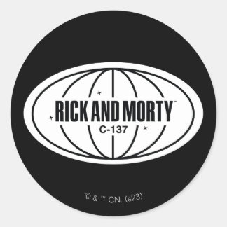 Adesivo Rick Retroativo e Crachá Dimension Morty C-137