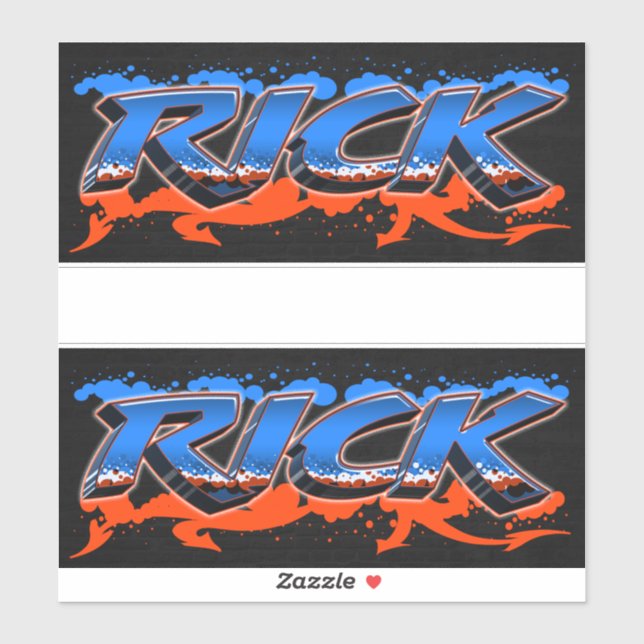 Adesivo Rick Vorname Name Graffiti Aufkleber Sticker (Folha)