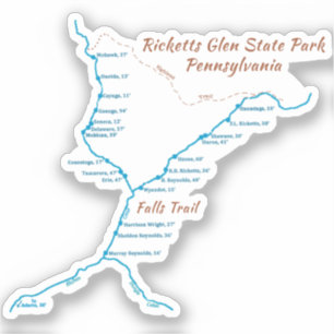 Adesivo Rickets Glen SP - Falls Trail (minúsculo)