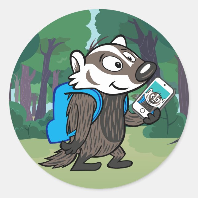 Adesivo Ricky Raccoon | Boomer Badger Selfie (Frente)