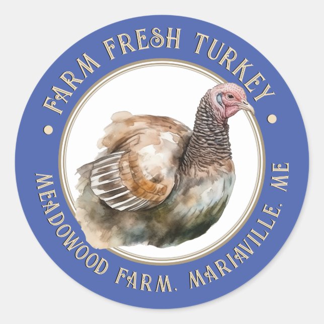 Adesivo Rico Azul Ovo Rótulo da Cartonagem Ovos Frescos Fa (Frente)