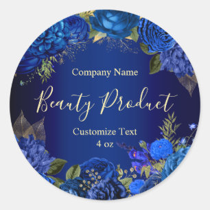 Adesivo Rico Azul Rosas Florais Beleza Personalizada Empre