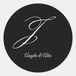 Adesivo Rico Caligrafia de Casamento - Letra J Monograma