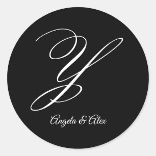 Adesivo Rico Caligrafia de Casamento - Letra Y Monograma