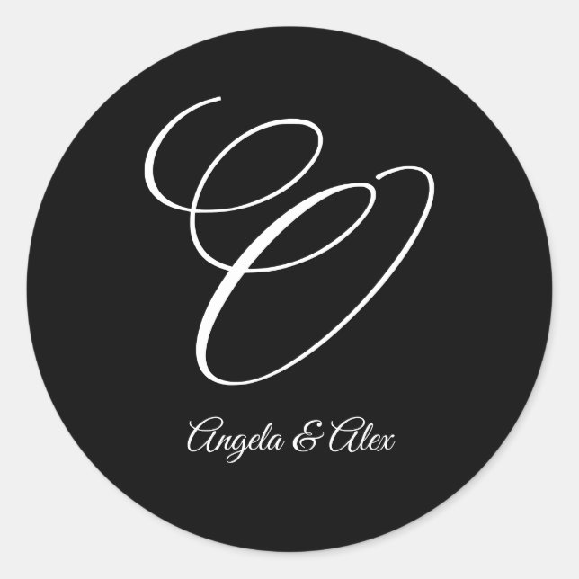 Adesivo Rico da caligrafia de casamento - Letra O Monogram (Frente)