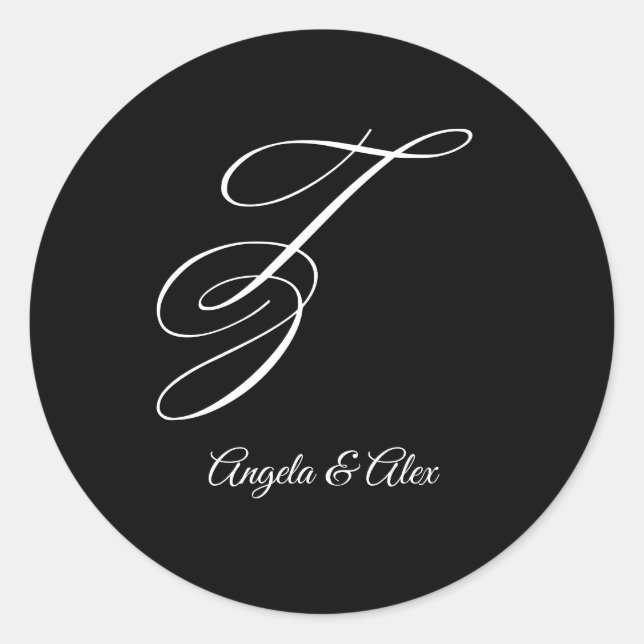 Adesivo Rico da caligrafia de casamento - Letra Z Monogram (Frente)